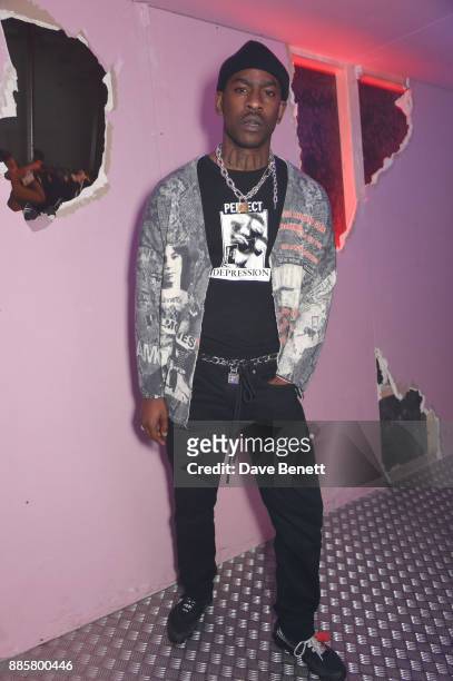 Skepta attends the Off-White x Dazed Fashion Awards after party at RUIN, 180 The Strand, on December 4, 2017 in London, England.