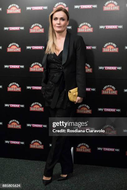 Italian actress Lucia Mascino attends 'I delitti del BarLume' photocall during Noir In Festival on December 4, 2017 in Milan, Italy.