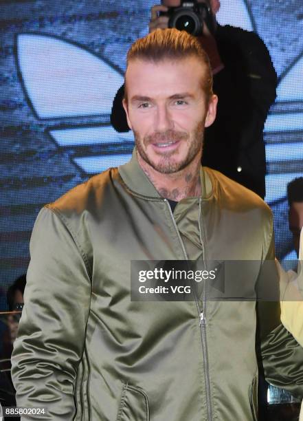 Former footballer David Beckham attends Adidas Originals event on December 4, 2017 in Shanghai, China.