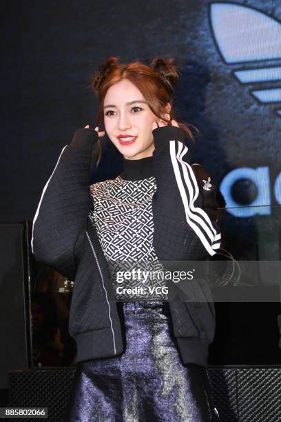 Actress Angelababy attends Adidas Originals event on December 4, 2017 in Shanghai, China.