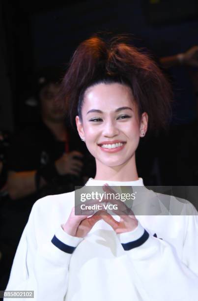 Model and actress Kiko Mizuhara attends Adidas Originals event on December 4, 2017 in Shanghai, China.