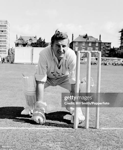 Sussex wicketkeeper, Jim Parks, at the County Ground in Hove, circa 1966.