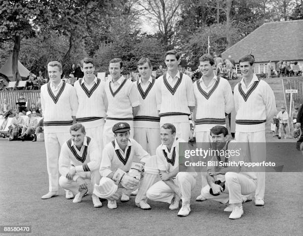 The Australian Cricket team prior to the opening match of their tour of England against the Duke of Norfolk's XI at Arundel, 4th May 1968. Back row :...