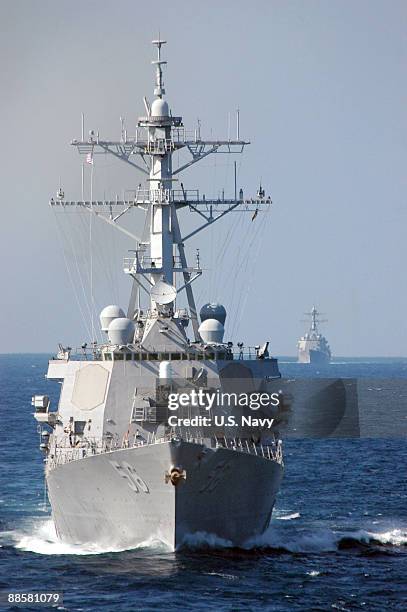 In this file photo provided by the U.S. Navy, the guided-missile destroyer USS John S. McCain is underway October 18, 2006 in the Pacific Ocean....