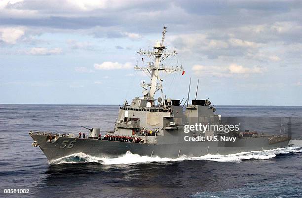 In this file photo provided by the U.S. Navy, the guided-missile destroyer USS John S. McCain is underway December 26, 2003 in the Pacific Ocean....