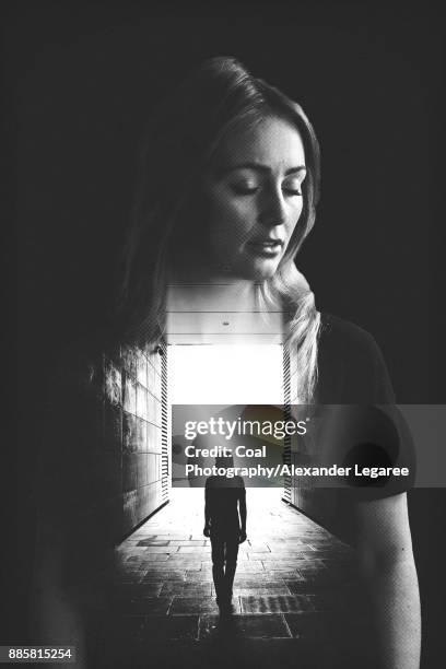 follow your heart - double exposure portrait stock pictures, royalty-free photos & images