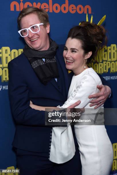 Kyle Jarrow and Lauren Worsham attend Opening Night of Nickelodeon's SpongeBob SquarePants: The Broadway Musical at Palace Theatre on December 4,...