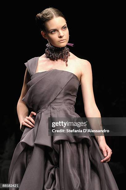 Model walks the runway during Carlo Pignatelli Cerimonia Fashion Show as part as Milan Fashion Week Menswear Spring/Summer 2010 on June 19, 2009 in...