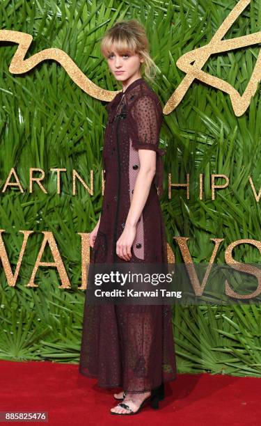 Natalia Dyer attends The Fashion Awards 2017 in partnership with Swarovski at Royal Albert Hall on December 4, 2017 in London, England.