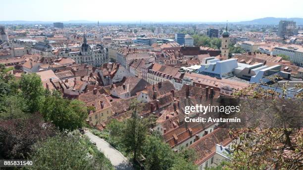 graz skyline - graz stock-fotos und bilder