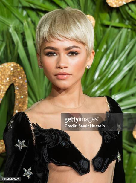 Zendaya attends The Fashion Awards 2017 in partnership with Swarovski at Royal Albert Hall on December 4, 2017 in London, England.