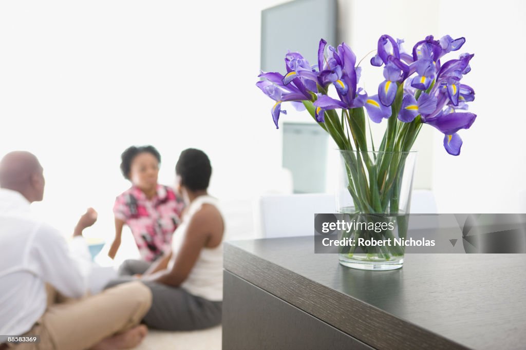 Family relaxing at home