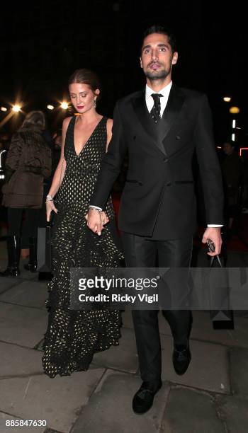 Millie Mackintosh and Hugo Taylor seen leaving The Fashion Awards 2017 held at Royal Albert Hall on December 4, 2017 in London, England.