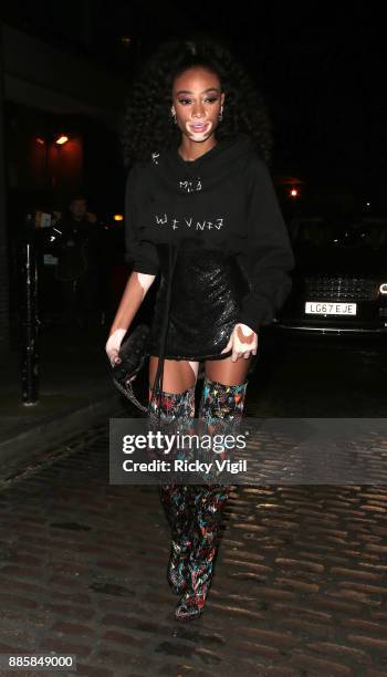 Winnie Harlow seen at The Fashion Awards 2017 afterparty at Chiltern Firehouse on December 4, 2017 in London, England.