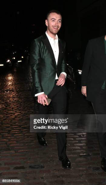 Sam Smith seen at The Fashion Awards 2017 afterparty at Chiltern Firehouse on December 4, 2017 in London, England.