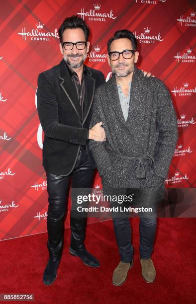 Lawrence Zarian and Gregory Zarian attend a screening of Hallmark Channel's "Christmas at Holly Lodge" at The Grove on December 4, 2017 in Los...