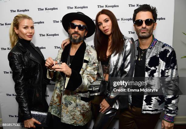 Liliana Nova, co-founder of The Kooples Raphael Elicha, guest and CEO, The Kooples Nicolas Dreyfus at The Kooples and Emily Ratajkowski LA Cocktail...