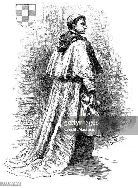 ilustrações, clipart, desenhos animados e ícones de francisco jiménez de cisneros, cardeal espanhol - cardeal clero