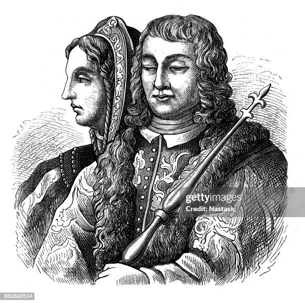 stockillustraties, clipart, cartoons en iconen met ferdinand ii en isabella - ferdinand ii of aragon