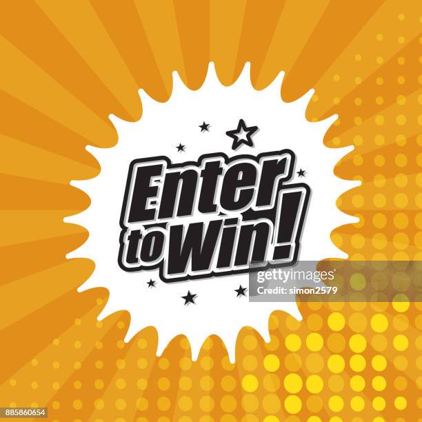 stockillustraties, clipart, cartoons en iconen met enter om te winnen van de banner - loterij