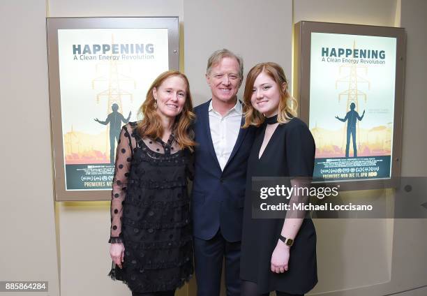 Amy Redford, Director James Redford, and Lena Redford attend the HBO Documentary Films NY Premiere of HAPPENING: A CLEAN ENERGY REVOLUTION4, 2017 in...