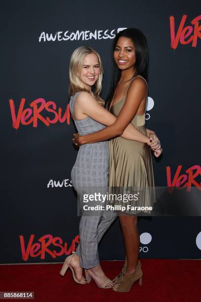 Maddie McCormick and Camille Hyde attend AwesomenessTV's "Versus" event, in partnership with Gatorade, at Awesomeness HQ on December 4, 2017 in Santa...