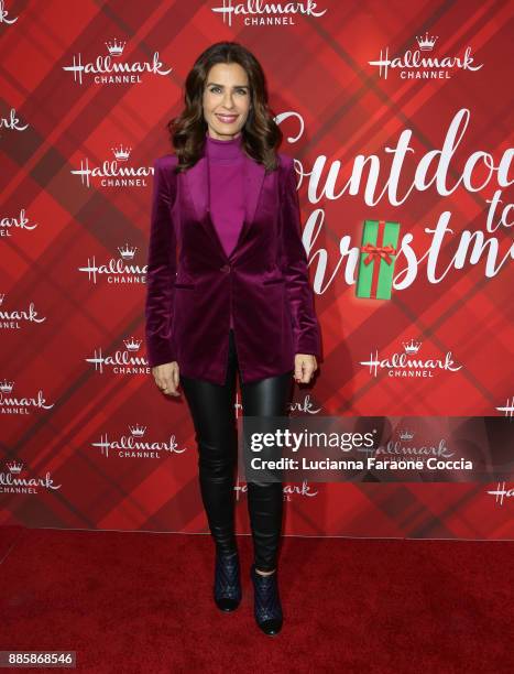 Kristian Alfonso attends Hallmark Channel's "Countdown To Christmas" celebration and VIP screening of "Christmas At Holly Lodge" at The Grove on...