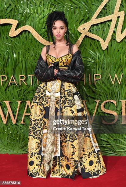 Twigs attends The Fashion Awards 2017 in partnership with Swarovski at Royal Albert Hall on December 4, 2017 in London, England.