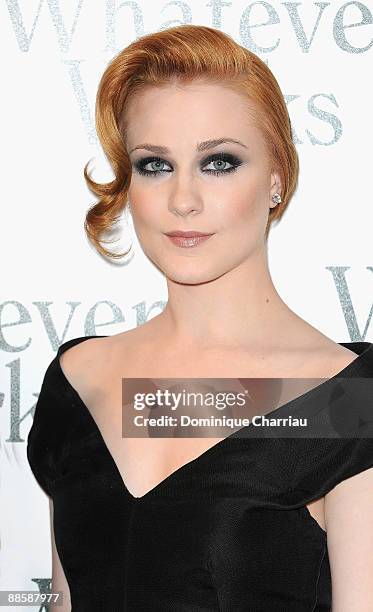 Actress Evan Rachel Wood attends the "Whatever Works" Paris premiere at Cinema Gaumont Opera on June 19, 2009 in Paris, France.