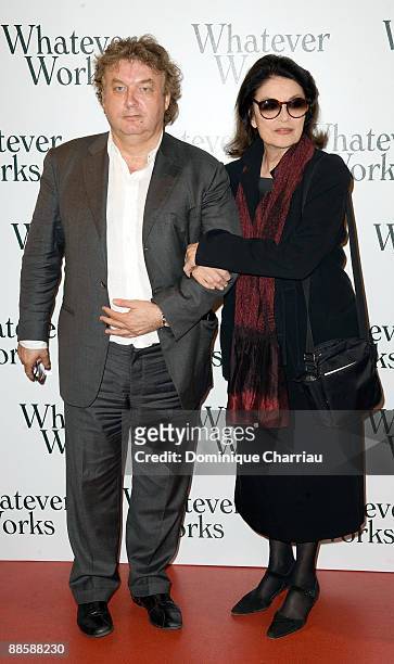 Actors Dominique Besnehard and Anouk Aimee attend the "Whatever Works" Paris premiere at Cinema Gaumont Opera on June 19, 2009 in Paris, France.