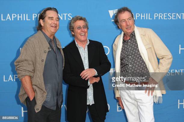 Actor Beau Bridges, performer Roger Daltrey and actor Eric Idle arrive at the Hollywood Bowl Opening Night Gala held at the Hollywood Bowl on June...