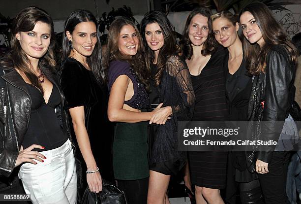 Isabeli Fontana, Cassia Avila, Sabrina Gasperin, Isabella Fiorentino, Daniela Raizel, Ana Claudia Michels and Luciana Giani attend the party of the...