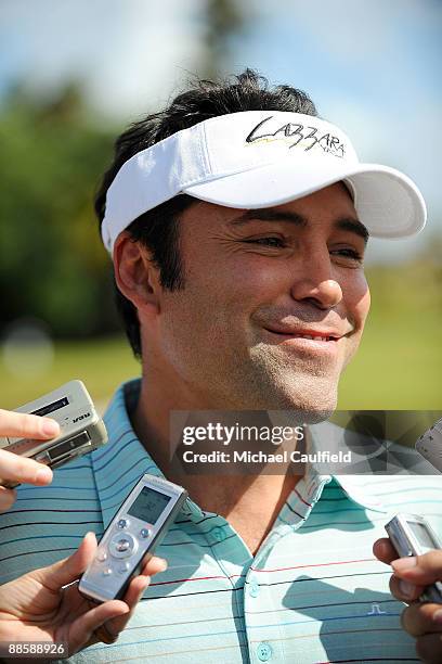 Boxer Oscar De La Hoya attends the Amaury Nolasco & Friends Golf Classic at Bahia Beach on June 19, 2009 in San Juan, Puerto Rico.