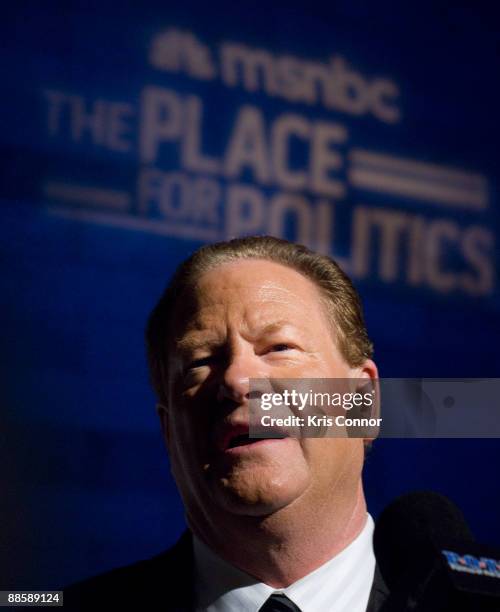 Host Ed Schultz attends MSNBC's Radio and Television Correspondents Dinner after- party at the Historical Society of Washington, DC on June 19, 2009...