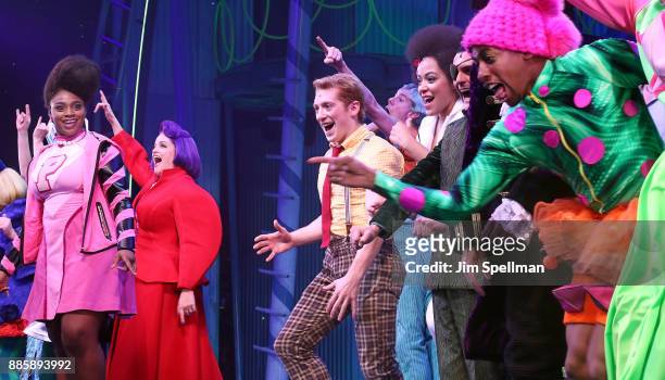 Actor Ethan Slater C) attends the"Spongebob Squarepants" Broadway opening night at Palace Theatre on December 4, 2017 in New York City.