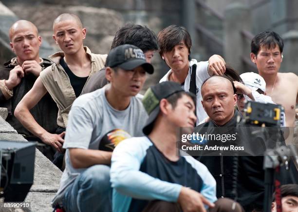 Actor Hu Jun during filming of "Bodyguards and Assassins" at the biggest 1:1 scale set of Hong Kong at Shang Qiang studios during the 12th Shanghai...