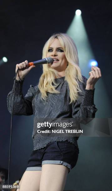 British singer songwriter Duffy performs at the 13th Hurricane Festival in Scheessel, northern Germany on June 19, 2009. 60 bands are planned to play...