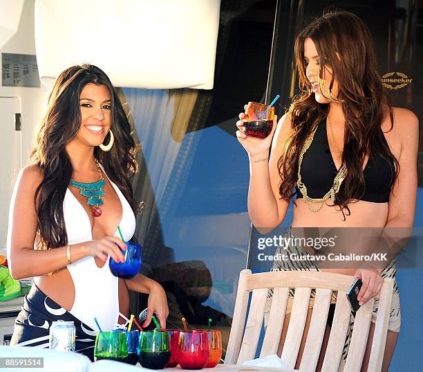 Kourtney Kardashian and Khloe Kardashian sighting on June 18, 2009 in Miami, Florida.