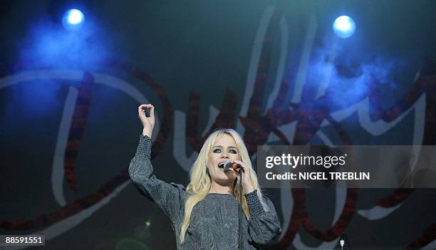 British singer songwriter Duffy performs at the 13th Hurricane Festival in Scheessel, northern Germany on June 19, 2009. 60 bands are planned to play...