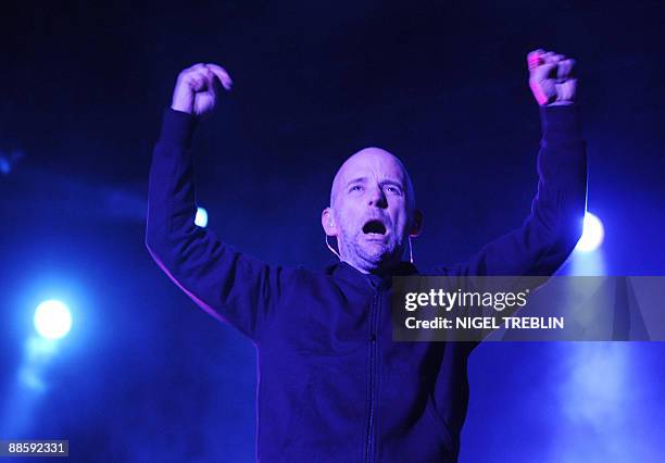 Singer Moby performs at the 13th Hurricane Festival in Scheessel, northern Germany, on June 19, 2009. Sixty bands are scheduled to play during the...