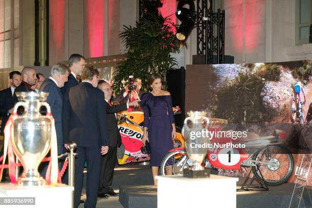 Queen Letizia of Spain attend the a dinner to commemorate the 50th anniversary of the sports newspaper 'As' and the As Sports Award ceremony at the...
