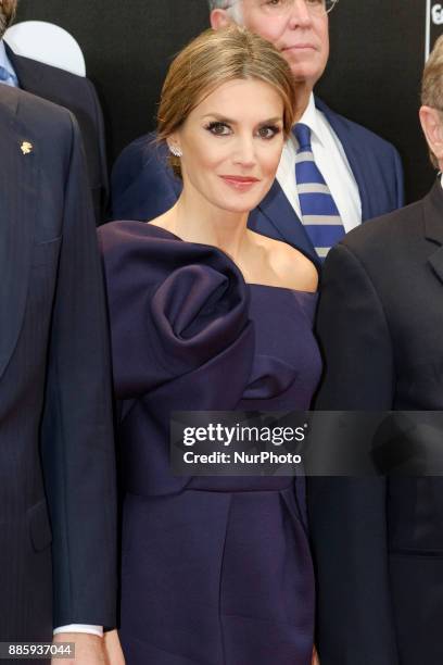 Queen Letizia of Spain attend the a dinner to commemorate the 50th anniversary of the sports newspaper 'As' and the As Sports Award ceremony at the...