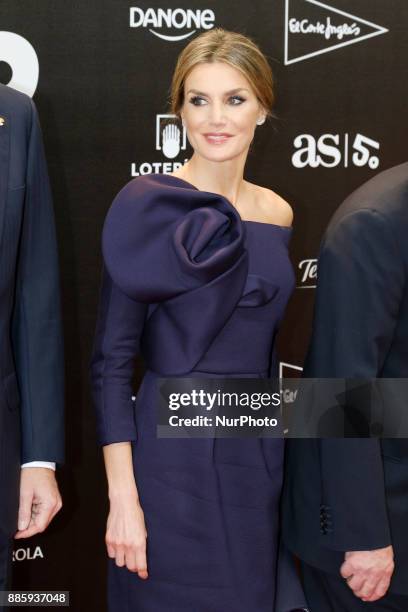 Queen Letizia of Spain attend the a dinner to commemorate the 50th anniversary of the sports newspaper 'As' and the As Sports Award ceremony at the...