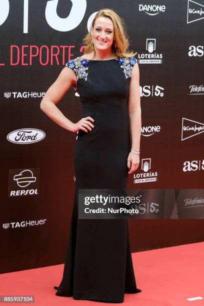 Mireia Belmonte attend the a dinner to commemorate the 50th anniversary of the sports newspaper 'As' and the As Sports Award ceremony at the Cibeles...