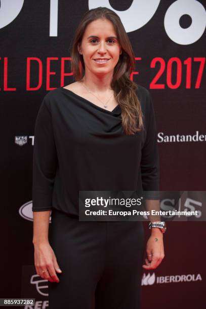 Anabel Medina attends the 'As del Deporte' and 'As' sports newspaper 50th anniversary dinner at the Palacio de Cibeles on December 4, 2017 in Madrid,...