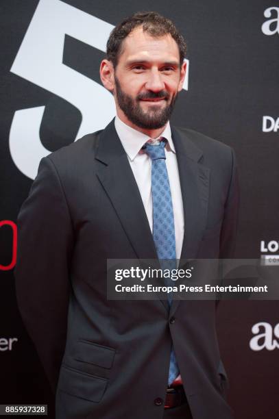 Jorge Garbajosa attends the 'As del Deporte' and 'As' sports newspaper 50th anniversary dinner at the Palacio de Cibeles on December 4, 2017 in...