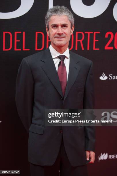 Martin Fiz attends the 'As del Deporte' and 'As' sports newspaper 50th anniversary dinner at the Palacio de Cibeles on December 4, 2017 in Madrid,...