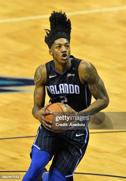 Elfrid Payton of Orlando Magic prepares to score during an NBA match between Orlando Magic and Charlotte Hornets at the Spectrum Arena in Charlotte,...