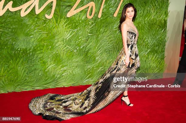 Praya Lundberg attends the Fashion Awards 2017 In Partnership With Swarovski at Royal Albert Hall on December 4, 2017 in London, England.