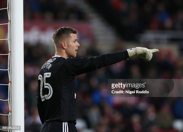 Robbin Ruiter of Sunderland during the Sky Bet Championship match between Sunderland and Reading at Stadium of Light on December 2, 2017 in...
